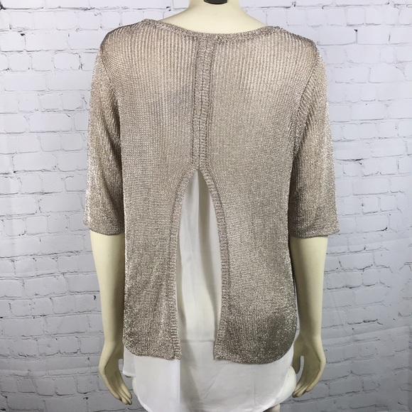 🎁NWT Chico’s Gold Metallic Sweater Top Large🎁 - Picture 3 of 5